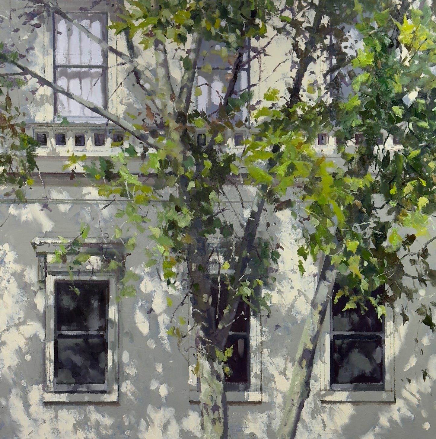 Juliette balconies, 112cm X 112cm oil on canvas framed