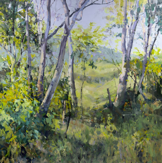 Fenceline, 122cm X 122cm, oil on Linen, framed