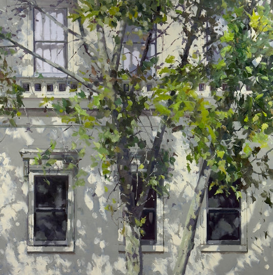 Juliette balconies, 112cm X 112cm oil on canvas framed